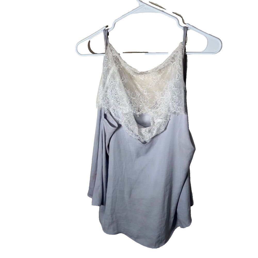 Intimately Free People Tank Top Women's Small Blue White Lace Lightweight Lounge